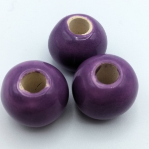 Greek ceramic bead round 16mm - purple